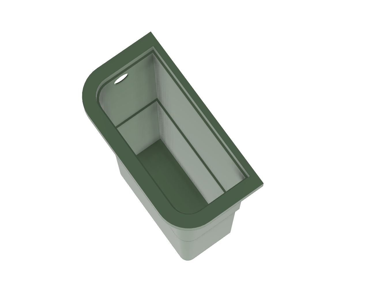 CompostFit two-piece telescoping compost insert, top-down 3D render